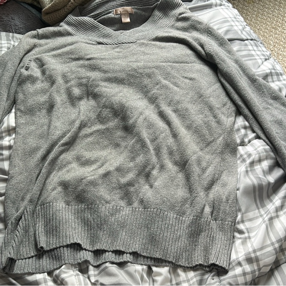 White Stag Gray Cowl Neck Sweater